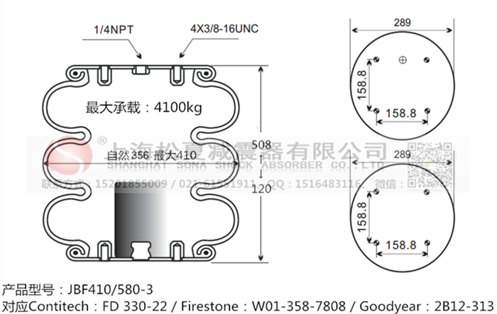 JBF410/580-3橡膠<a href='http://www.zgsdbt.com/' target='_blank'><u>空氣彈簧</u></a>